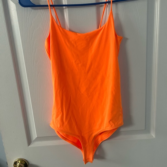 Zara Tops Zara Neon Orange Bodysuit Poshmark